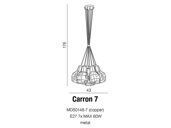 Lampa loftowa Druciana Azzardo Carron AZ2142