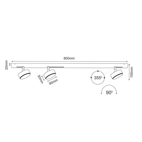 Lampa modułowa z reflektorami Bros Line Drop Line 3 1025