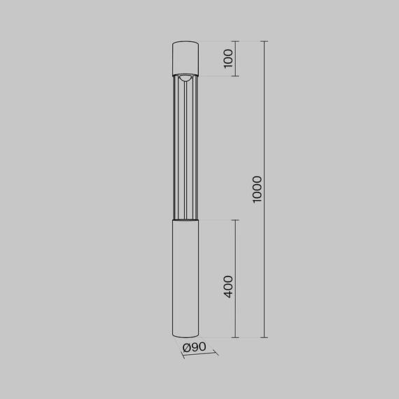 Lampa ogrodowa stojąca Maytoni Mill O427FL-L12GF3K 100cm