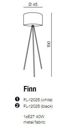 Lampa podłogowa AZzardo FINN czarna