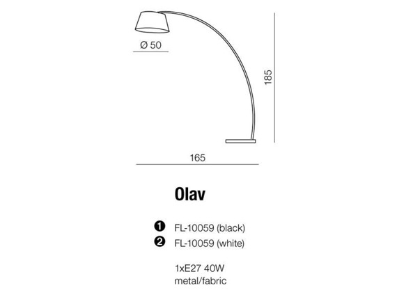 Lampa podłogowa AZzardo Olav AZ1034 BK