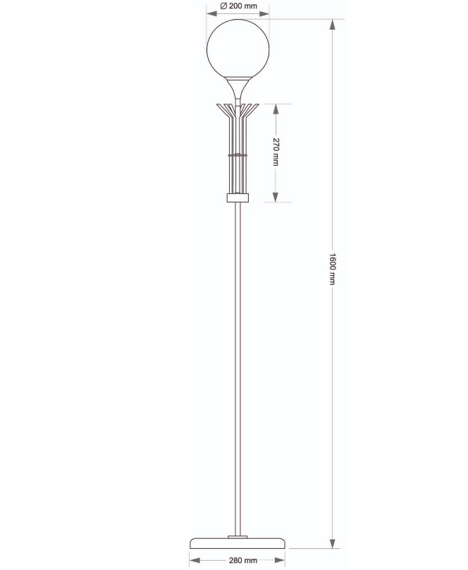 Lampa podłogowa Bari Kutek BAR-LS-1(ZM) 