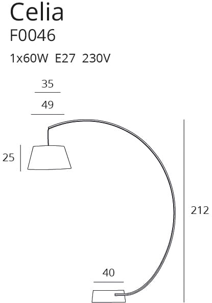 Lampa podłogowa MaxLight Celia F0046 Czarna