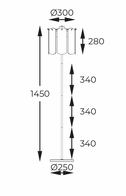 Lampa podłogowa Nira Zuma Line ML3523-3-EBCN