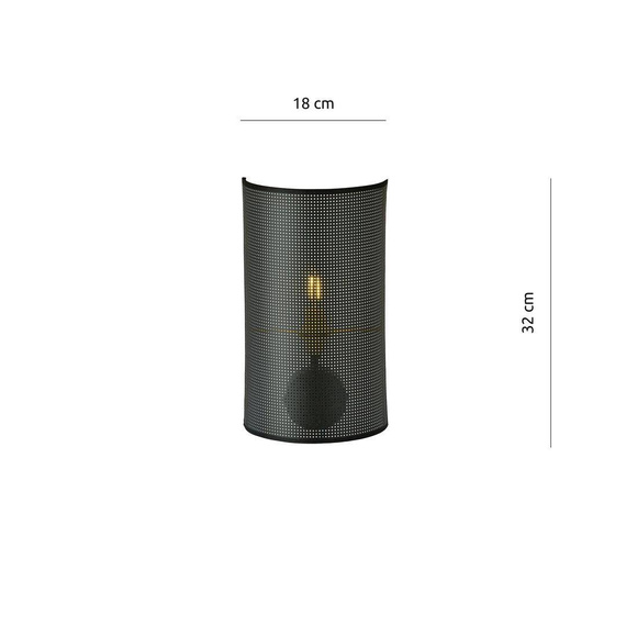 Lampa ścienna ASTON K1 BLACK/GOLD czarny (1148/K1) - Emibig