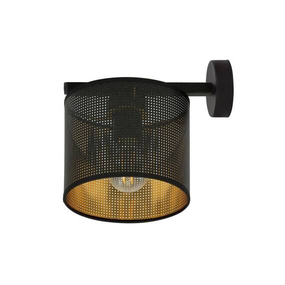 Lampa ścienna JORDAN K1 BLACK/GOLD czarny (1144/K1) - Emibig