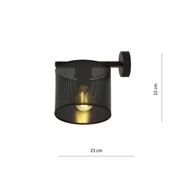 Lampa ścienna JORDAN K1 BLACK czarny (1143/K1) - Emibig