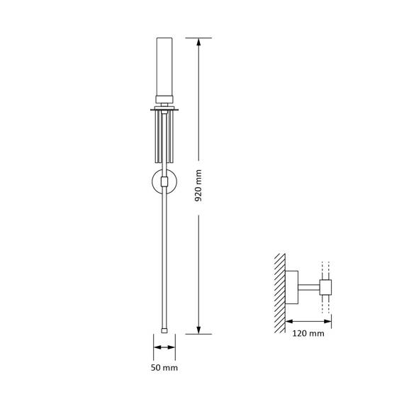 Lampa ścienna Kutek Mood Mussa MUS-K-1(Z)II