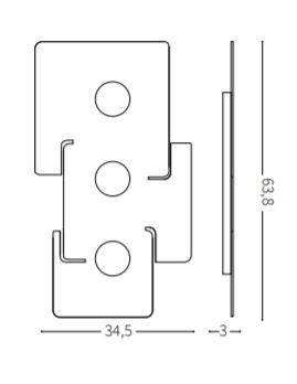 Lampa ścienna, Lampa sufitowa Ideal Lux Totem PL3