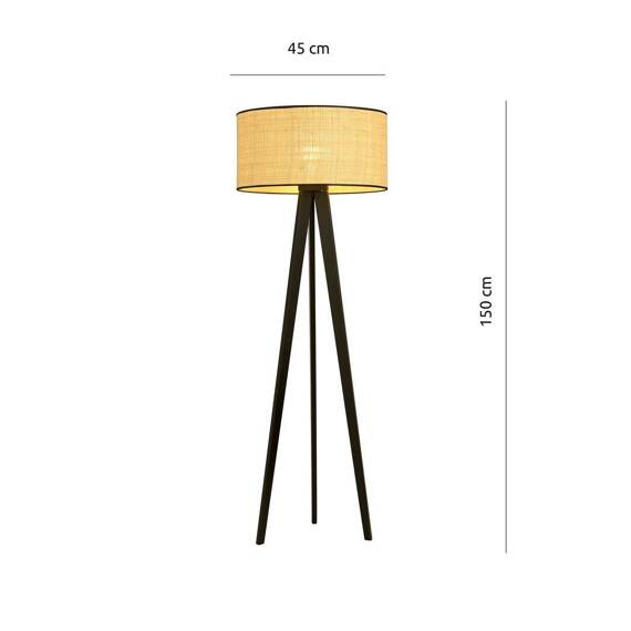 Lampa stojąca ASTON LP1 RATTAN czarny (1149/LP1) - Emibig