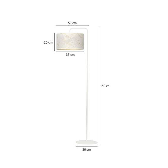 Lampa stojąca BRODDI LP1 WH MARBEL WHITE biały (1049/LP1) - Emibig