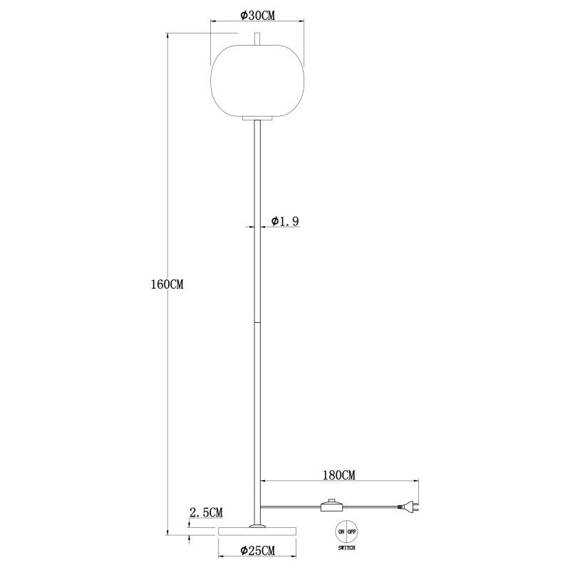 Lampa stojąca Globo Lighting Blacky 15345SMM