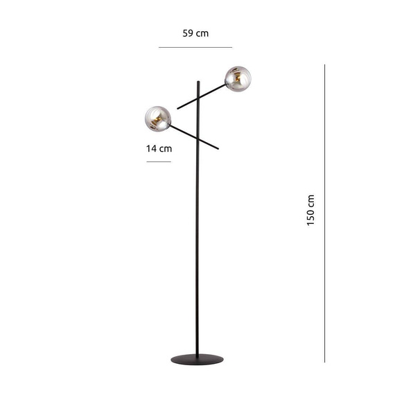 Lampa stojąca LINEAR LP2 BLACK/GRAFIT czarny (1167/LP2) - Emibig