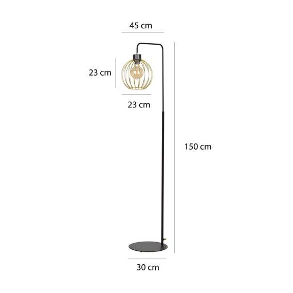 Lampa stojąca PINETA LP1 BLACK/GOLD (559/LP1) - Emibig