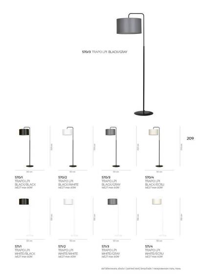 Lampa stojąca TRAPO LP1 BL BLACK czarny (570/1) - Emibig