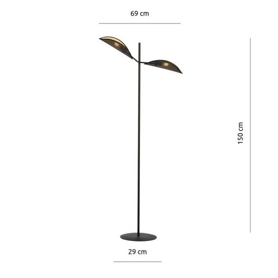 Lampa stojąca VENE LP2 BLACK/GOLD czarny (1158/LP2) - Emibig