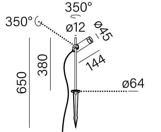 Lampa stojąca zewnętrzna AQform 26539-M930-F1-00-12 Czarna Dart 38 cm