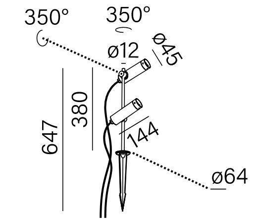 Lampa stojąca zewnętrzna AQform 26555-M930-F1-00-12 Czarna Dart