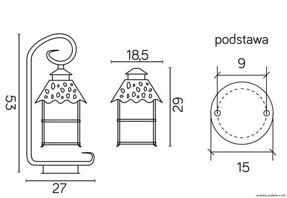 Lampa stojąca zewnętrzna Cadiz K 4011/1/Z