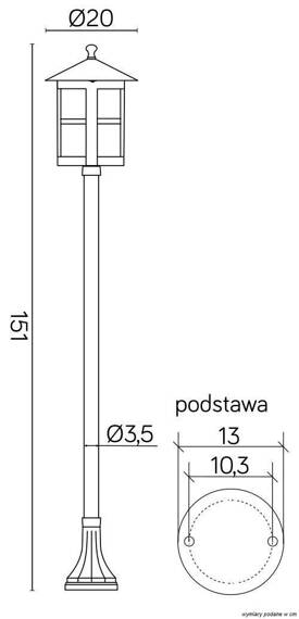 Lampa stojąca zewnętrzna Cordoba II K 5002/1/TD SU-MA