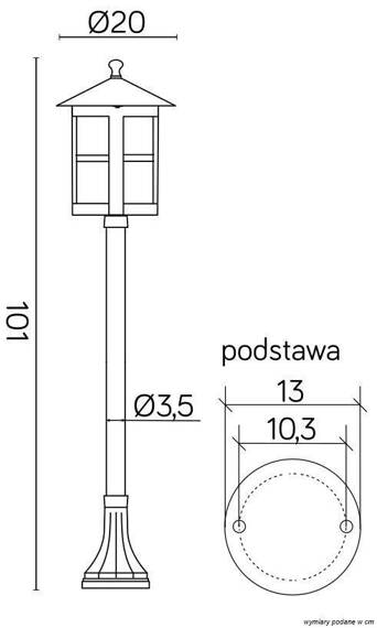 Lampa stojąca zewnętrzna SU-MA Cordoba II K 5002/2/TD