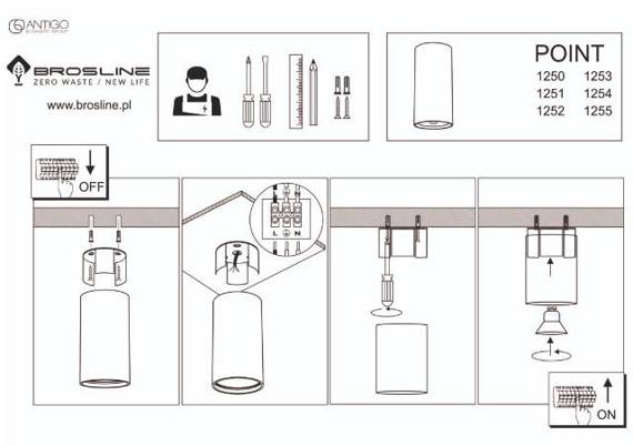 Lampa sufitowa 1251 Bros Line Point 40