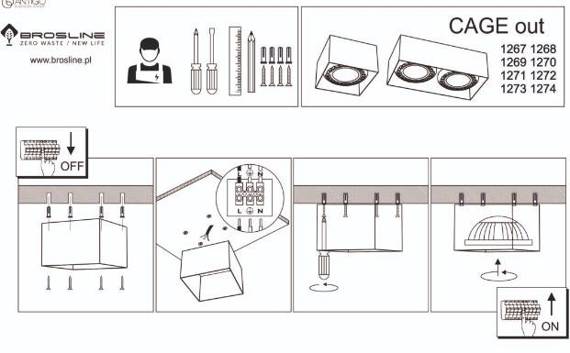 Lampa sufitowa 1269 Bros Line Cage