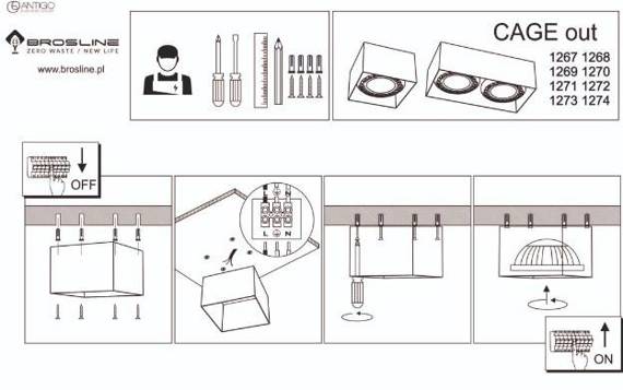 Lampa sufitowa 1272 Bros Line Cage