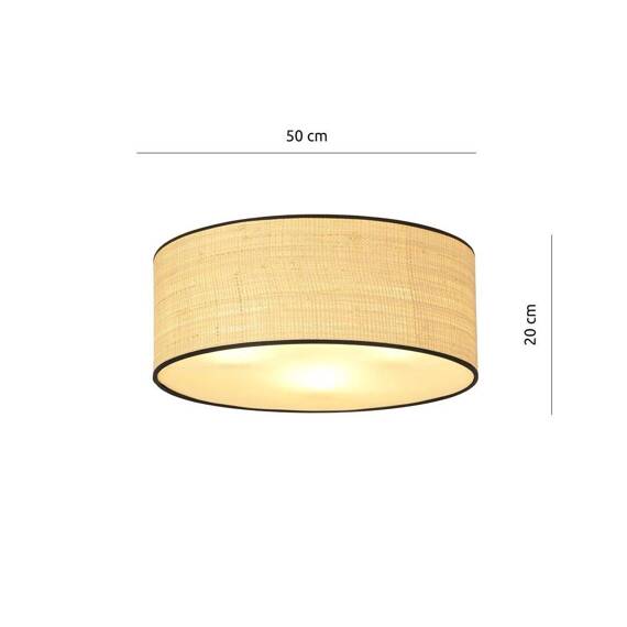 Lampa sufitowa ASTON 3 RATTAN czarny (1149/3) - Emibig