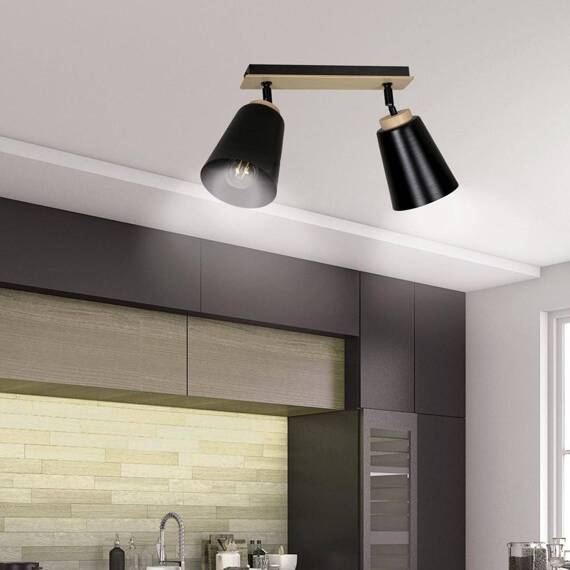 Lampa sufitowa ATLAS 2 BLACK czarny (725/2) - Emibig