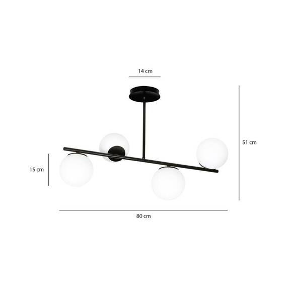 Lampa sufitowa BIOR 4 BLACK czarny (1020/4) - Emibig