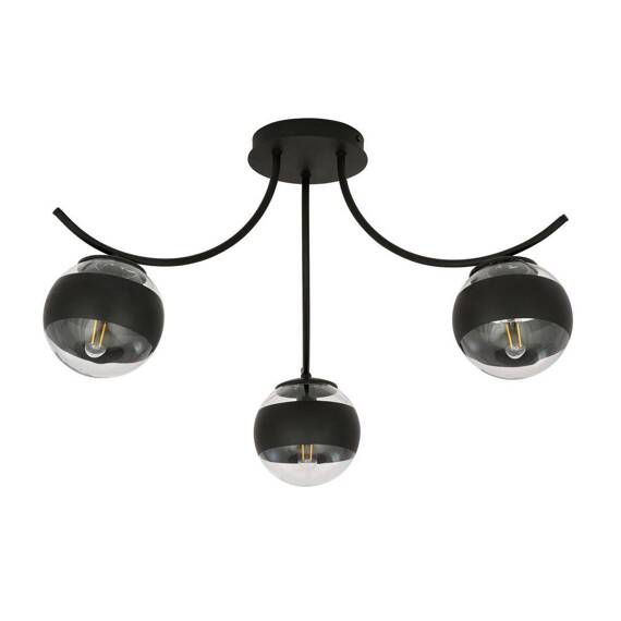 Lampa sufitowa BOSTON 3 BLACK/STRIPE czarny (1111/3) - Emibig