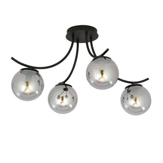 Lampa sufitowa BOSTON 4 BLACK/GRAFIT czarny (1110/4) - Emibig