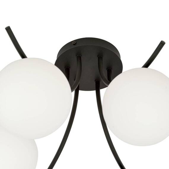 Lampa sufitowa BOSTON 6 BLACK/OPAL czarny (1109/6) - Emibig