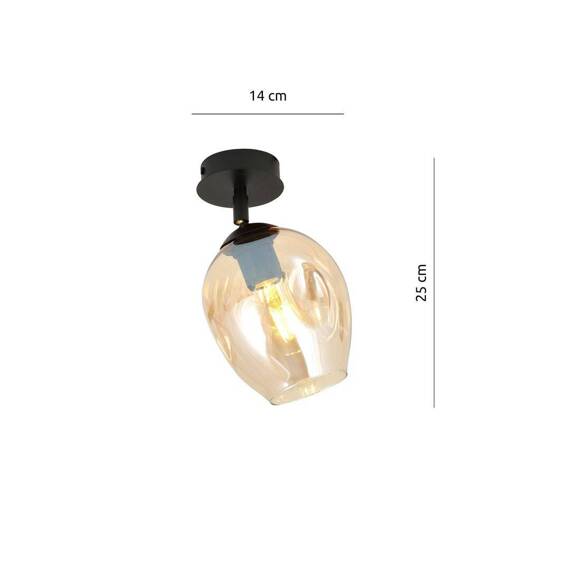 Lampa sufitowa FLOW 1 MIODOWY czarny (1179/1) - Emibig