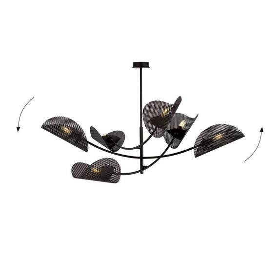 Lampa sufitowa GLADIO 6 BLACK czarny (1170/6) - Emibig