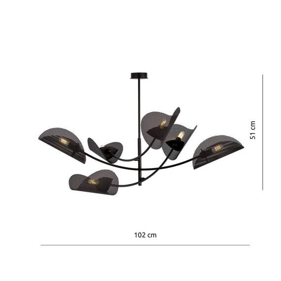 Lampa sufitowa GLADIO 6 BLACK czarny (1170/6) - Emibig