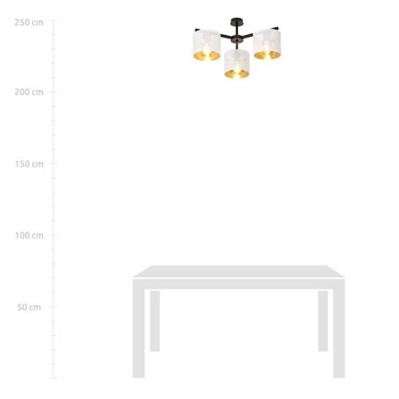 Lampa sufitowa JORDAN 3 WHITE/GOLD czarny (1145/3) - Emibig