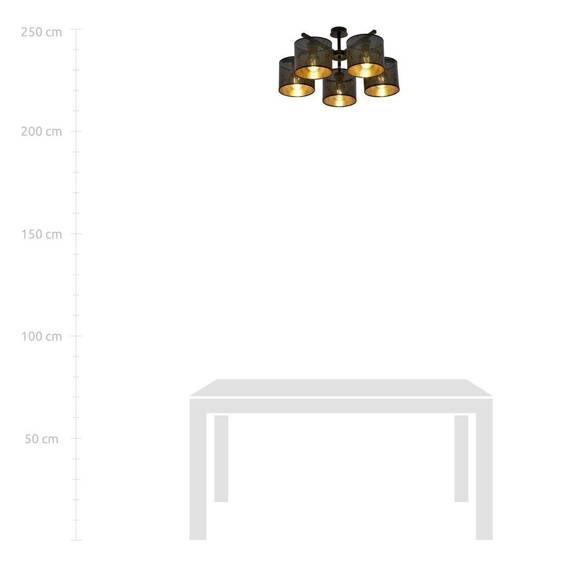 Lampa sufitowa JORDAN 5 BLACK/GOLD czarny (1144/5) - Emibig