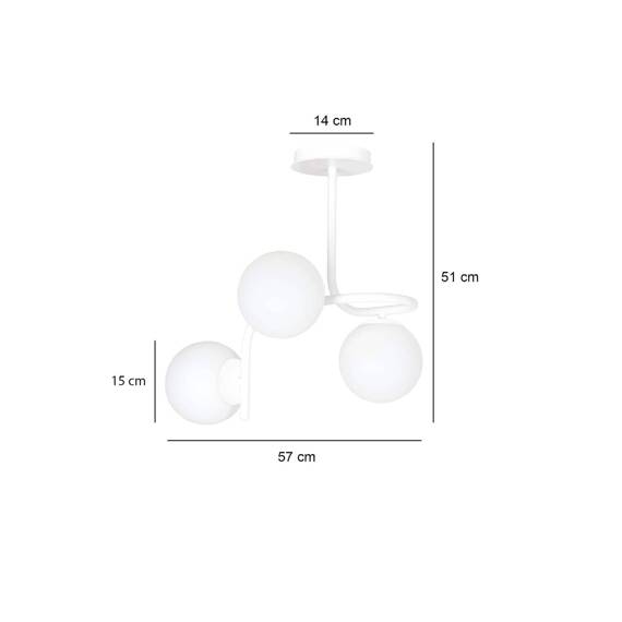 Lampa sufitowa KALF 3 WHITE biały (1031/3) - Emibig