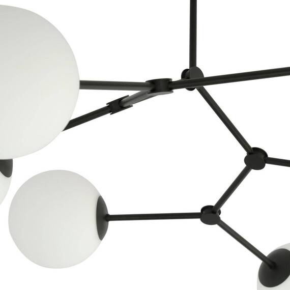 Lampa sufitowa SPACE 4 BLACK/OPAL czarny (1133/4) - Emibig