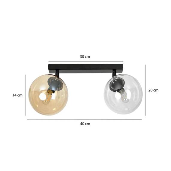 Lampa sufitowa TOFI 2 BL MIX czarny (779/2) - Emibig