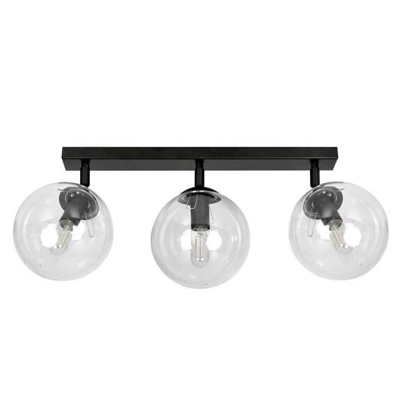 Lampa sufitowa TOFI 3 BL TRANSPARENT czarny (776/3) - Emibig