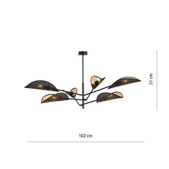 Lampa sufitowa VENE 6 BLACK/GOLD czarny (1158/6) - Emibig