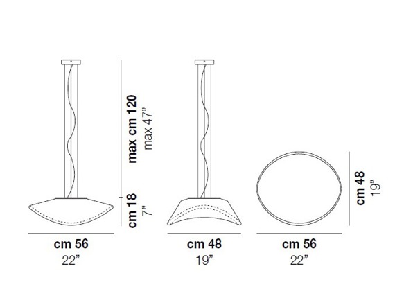 Lampa wisząca 56 x 48 cm Vistosi Balance SP G