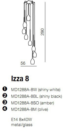 Lampa wisząca AZzardo IZZA 8 AZ0159 czarna