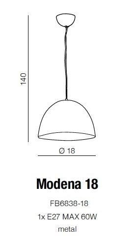 Lampa wisząca AZzardo Modena AZ1393 BK/GO