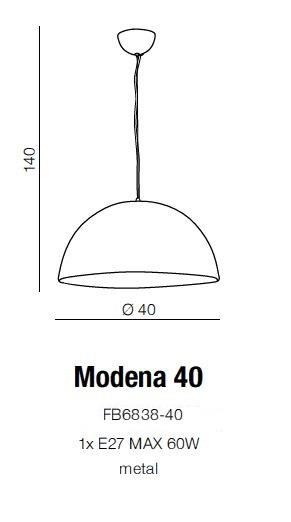 Lampa wisząca AZzardo Modena AZ1394 BK/GO