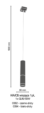 Lampa wisząca Amplex Kavos 8362 czarno złota