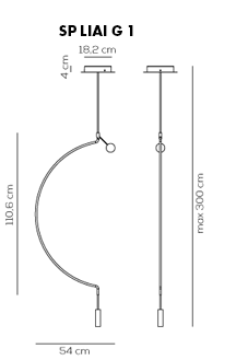 Lampa wisząca Axo Light Liaison G1 złoto-czarna